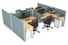 Quadro A Legs 4 Person Corner Workstation - H Configuration - White Frame [1800L x 1800W with Cable Scallop] - Thumbnail 26 