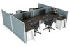 Quadro A Legs 4 Person Corner Workstation - H Configuration - White Frame [1800L x 1800W with Cable Scallop] - Thumbnail 53 