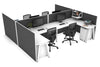 Quadro A Legs 4 Person Corner Workstation - H Configuration - White Frame [1800L x 1800W with Cable Scallop] - Thumbnail 13 