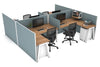 Quadro A Legs 4 Person Corner Workstation - H Configuration - White Frame [1800L x 1800W with Cable Scallop] - Thumbnail 40 