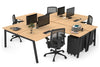 Quadro A Legs 4 Person Corner Workstation [1600L x 1800W with Cable Scallop] - Thumbnail 8 