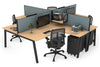 Quadro A Legs 4 Person Corner Workstation [1600L x 1800W with Cable Scallop] - Thumbnail 13 