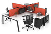 Quadro A Legs 4 Person Corner Workstation [1600L x 1800W with Cable Scallop] - Thumbnail 3 