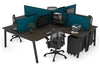 Quadro A Legs 4 Person Corner Workstation [1800L x 1800W with Cable Scallop] - Thumbnail 26 