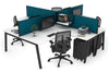 Quadro A Legs 4 Person Corner Workstation [1800L x 1800W with Cable Scallop] - Thumbnail 6 