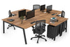Quadro A Legs 4 Person Corner Workstation [1800L x 1800W with Cable Scallop] - Thumbnail 15 