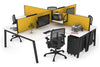 Quadro A Legs 4 Person Corner Workstation [1800L x 1800W with Cable Scallop] - Thumbnail 4 