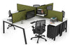 Quadro A Legs 4 Person Corner Workstation [1800L x 1800W with Cable Scallop] - Thumbnail 5 
