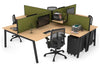 Quadro A Legs 4 Person Corner Workstation [1800L x 1800W with Cable Scallop] - Thumbnail 11 