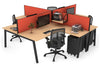 Quadro A Legs 4 Person Corner Workstation [1800L x 1800W with Cable Scallop] - Thumbnail 9 