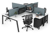 Quadro A Legs 4 Person Corner Workstation [1800L x 1800W with Cable Scallop] - Thumbnail 7 