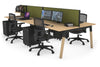 Quadro A Legs 4 Person Office Workstation - Wood Legs Cross Beam [1600L x 700W] - Thumbnail 60 