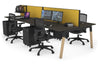 Quadro A Legs 4 Person Office Workstation - Wood Legs Cross Beam [1600L x 700W] - Thumbnail 80 