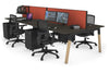 Quadro A Legs 4 Person Office Workstation - Wood Legs Cross Beam [1600L x 700W] - Thumbnail 79 