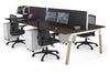 Quadro A Legs 4 Person Office Workstation - Wood Legs Cross Beam [1600L x 700W] - Thumbnail 21 