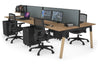 Quadro A Legs 4 Person Office Workstation - Wood Legs Cross Beam [1600L x 700W] - Thumbnail 73 