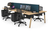 Quadro A Legs 4 Person Office Workstation - Wood Legs Cross Beam [1600L x 700W] - Thumbnail 61 