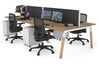 Quadro A Legs 4 Person Office Workstation - Wood Legs Cross Beam [1600L x 700W] - Thumbnail 32 