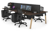 Quadro A Legs 4 Person Office Workstation - Wood Legs Cross Beam [1600L x 700W] - Thumbnail 63 
