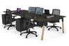 Quadro A Legs 4 Person Office Workstation - Wood Legs Cross Beam [1600L x 700W] - Thumbnail 75 