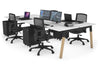 Quadro A Legs 4 Person Office Workstation - Wood Legs Cross Beam [1600L x 700W] - Thumbnail 43 