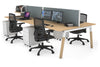 Quadro A Legs 4 Person Office Workstation - Wood Legs Cross Beam [1600L x 700W] - Thumbnail 20 