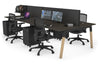 Quadro A Legs 4 Person Office Workstation - Wood Legs Cross Beam [1600L x 700W] - Thumbnail 84 