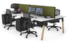 Quadro A Legs 4 Person Office Workstation - Wood Legs Cross Beam [1600L x 700W] - Thumbnail 50 
