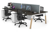 Quadro A Legs 4 Person Office Workstation - Wood Legs Cross Beam [1600L x 700W] - Thumbnail 41 