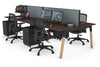 Quadro A Legs 4 Person Office Workstation - Wood Legs Cross Beam [1600L x 700W] - Thumbnail 62 