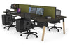 Quadro A Legs 4 Person Office Workstation - Wood Legs Cross Beam [1600L x 700W] - Thumbnail 81 