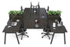 Quadro A Legs 4 Person Workstation with Uniform Spine [4 x (1400x800) with Cable Scallop] - Thumbnail 11 