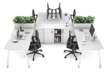  - Quadro A Leg 4 Person Workstations with Uniform Spine [4 x (1400x800) with Cable Scallop] - 1