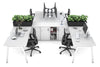 Quadro A Legs 4 Person Workstation with Uniform Spine [4 x (1600x800) with Cable Scallop] - Thumbnail 4 