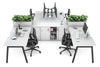 Quadro A Legs 4 Person Workstation with Uniform Spine [4 x (1600x800) with Cable Scallop] - Thumbnail 7 