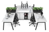 Quadro A Legs 4 Person Workstation with Uniform Spine [4 x (1600x800) with Cable Scallop] - Thumbnail 9 