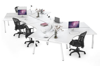  - Quadro A Legs 6 Person 120 Degree Office Workstation - 1