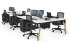 Quadro A Legs 6 Person Office Workstation - Wood Legs Cross Beam [1200L x 800W with Cable Scallop] - Thumbnail 44 