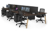 Quadro A Legs 6 Person Office Workstation - Wood Legs Cross Beam [1200L x 800W with Cable Scallop] - Thumbnail 64 