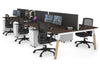 Quadro A Legs 6 Person Office Workstation - Wood Legs Cross Beam [1200L x 800W with Cable Scallop] - Thumbnail 22 
