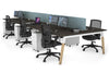 Quadro A Legs 6 Person Office Workstation - Wood Legs Cross Beam [1200L x 800W with Cable Scallop] - Thumbnail 37 
