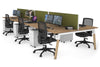 Quadro A Legs 6 Person Office Workstation - Wood Legs Cross Beam [1200L x 800W with Cable Scallop] - Thumbnail 30 