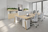 Quadro A Legs 6 Person Office Workstation - Wood Legs Cross Beam [1200L x 800W with Cable Scallop] - Thumbnail 2 