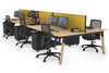 Quadro A Legs 6 Person Office Workstation - Wood Legs Cross Beam [1200L x 800W with Cable Scallop] - Thumbnail 60 
