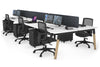 Quadro A Legs 6 Person Office Workstation - Wood Legs Cross Beam [1200L x 800W with Cable Scallop] - Thumbnail 47 