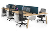 Quadro A Legs 6 Person Office Workstation - Wood Legs Cross Beam [1200L x 800W with Cable Scallop] - Thumbnail 20 