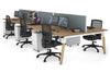 Quadro A Legs 6 Person Office Workstation - Wood Legs Cross Beam [1200L x 800W with Cable Scallop] - Thumbnail 32 