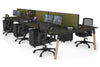 Quadro A Legs 6 Person Office Workstation - Wood Legs Cross Beam [1200L x 800W with Cable Scallop] - Thumbnail 82 