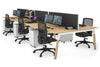 Quadro A Legs 6 Person Office Workstation - Wood Legs Cross Beam [1200L x 800W with Cable Scallop] - Thumbnail 86 