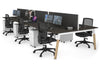 Quadro A Legs 6 Person Office Workstation - Wood Legs Cross Beam [1200L x 800W with Cable Scallop] - Thumbnail 43 